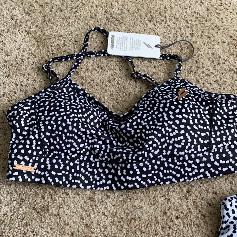 NWT- Do You Even- EXCEL BRA- BLACK SPECKLE- M